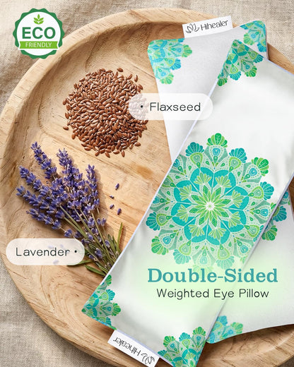 Weighted Lavender Eye Pillow, Mandala Velvet Flaxseed Aromatherapy Eye Mask for Sleeping, Meditation & Yoga Cooling & Heating Pad for Migraine Relief, Relaxation Spa Gifts for Women (Lavender Purple)