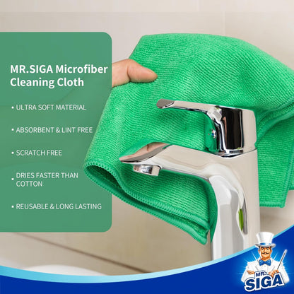 MR.SIGA Microfiber Cleaning Cloth, Pack of 6, Size: 13.8" x 15.7"