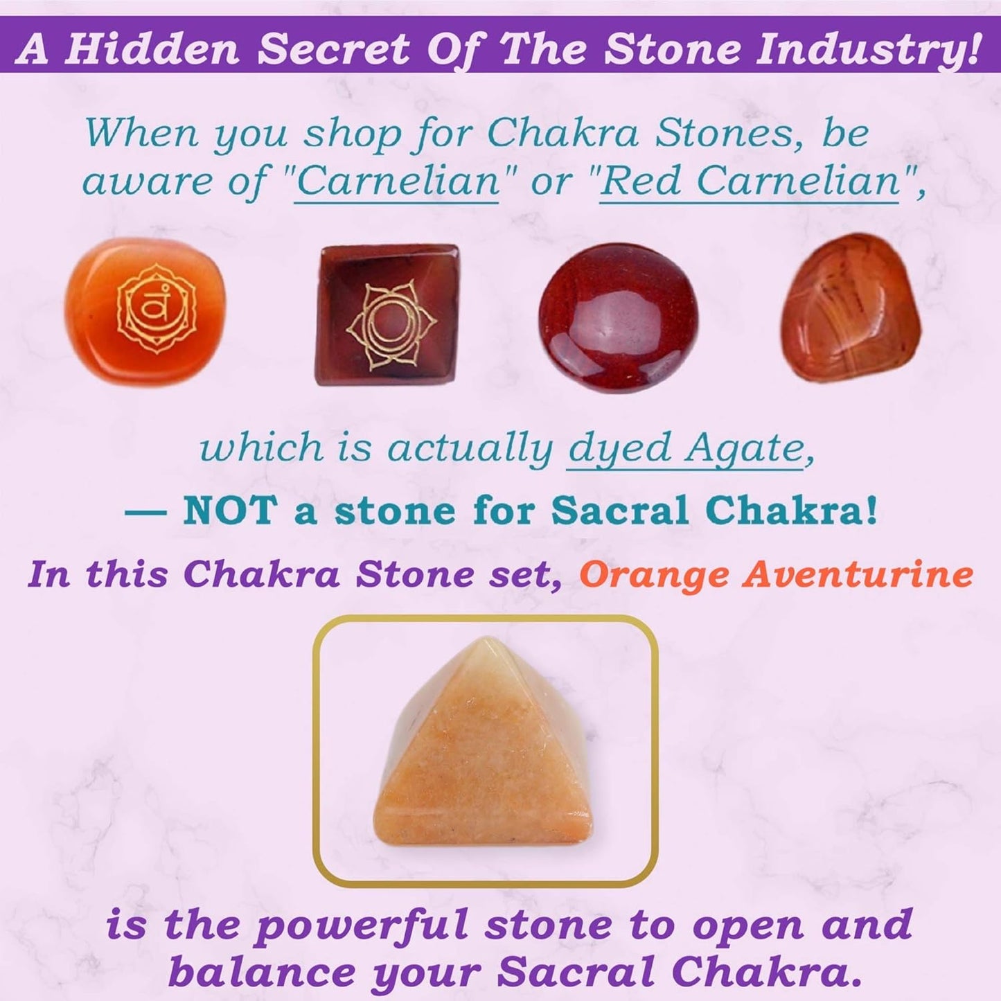 Uorbeay NatureWonders All Natural 7 Chakra Stone Set (Pyramid) with Engraved Symbols (Gift Box, Information Brochure & Pouch) - Healing Crystals, Balancing, Tumbled Palm Stone, Touchstone, Meditation
