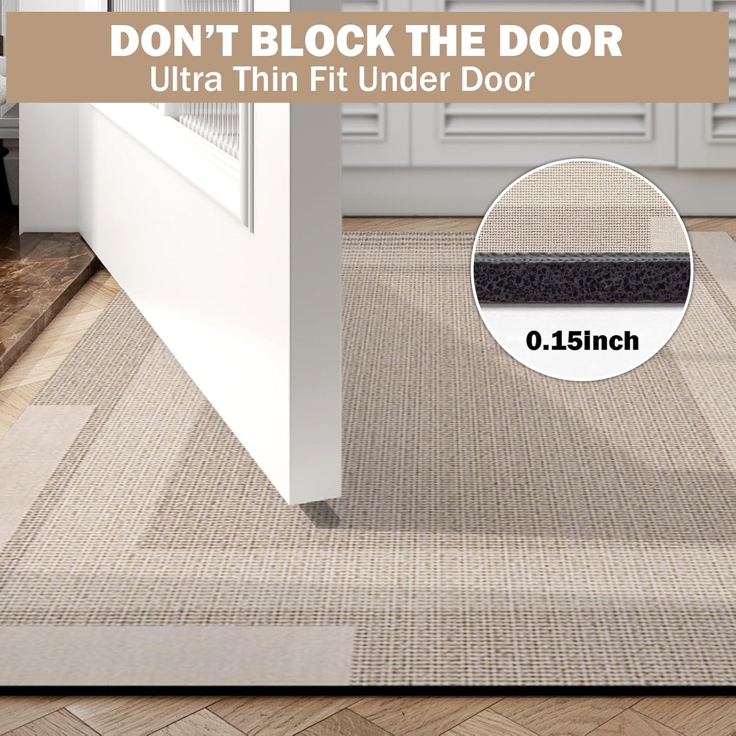 YDKGL Non Slip Long Bath Mat Bathroom Runner, Rubber Backing Ultra Thin Bathroom Rugs Fit Under Door Quick Dry Super Absorbent Washable Bath Rug Shower Mat for Bathtub Sink Floor, Dark Gray 17"x47"