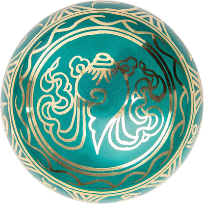 Tibetan Singing Bowl Set - Authentic Handcrafted Mindfulness Meditation Holistic Sound 7 Chakra Healing by Himalayan Bazaar (Turquoise)