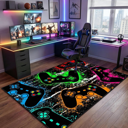 Game Controller Rugs for Bedroom Boys Living Room Gamer Gamepad Red Carpets Floor Mat Player Indoor Mats Gaming Art Design Home Decor Crystal Doormat Yoga Mats 3'x5'