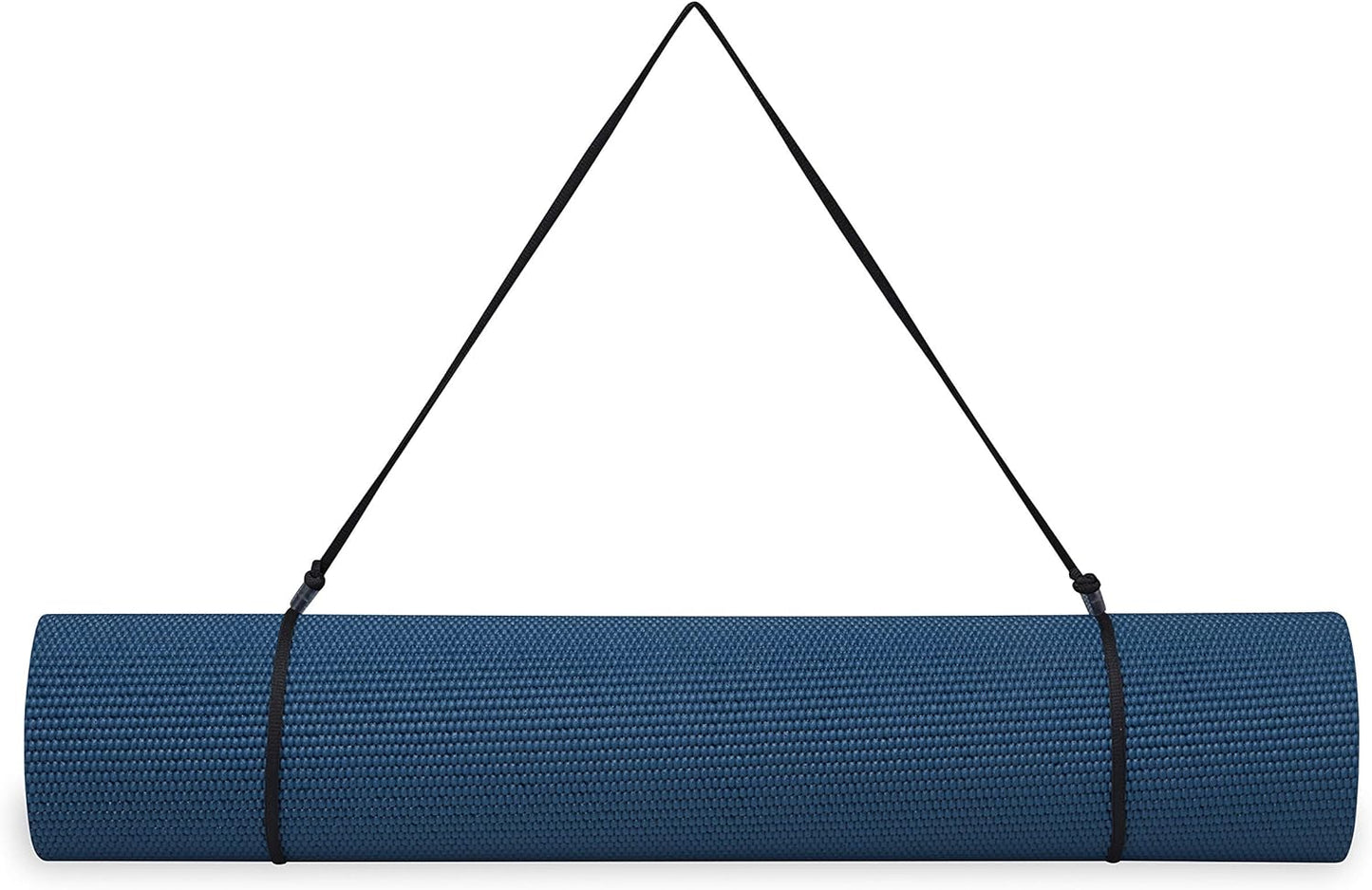 Gaiam Essentials 1/4" Thin (6mm) Yoga & Pilates, Fitness & Exercise Mat with Easy-Cinch Carrier Strap Cusion Support For Fitness and Gym Workouts