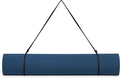 Gaiam Essentials 1/4" Thin (6mm) Yoga & Pilates, Fitness & Exercise Mat with Easy-Cinch Carrier Strap Cusion Support For Fitness and Gym Workouts