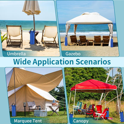 4 Sand Bags for Weight, Heavy Duty Sandbags for Canopy Legs, Extra Large Pop Up Tent Weights, Canopy Weight Bags for Gazebo, Outdoor Sun Shelter, Umbrella - Black, 6"×20", Without Sand