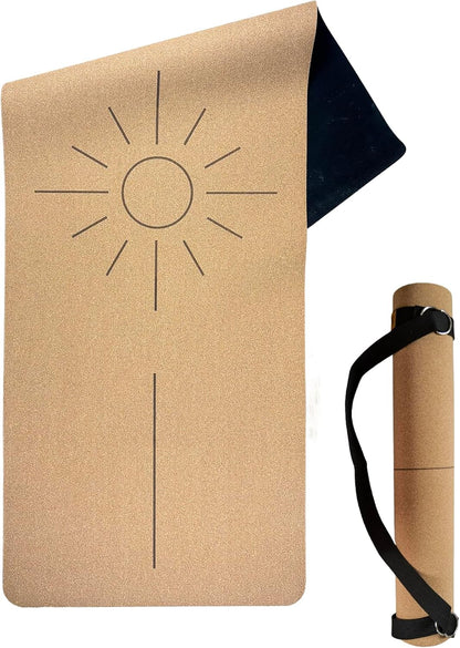 Crk's Organic Cork Yoga Mat with Recycled Natural Rubber, 4mm Thick • The Sun Mat