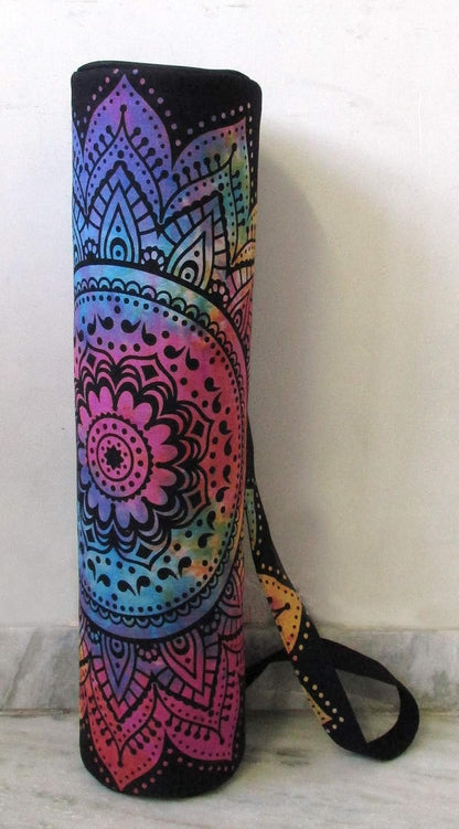 INDIAN CRAFT CASTLE ICC Yoga Mat Bag Carrier Full-Zip Exercise Yoga Mat Carry Bag for Women Men with Multi-Functional Storage Pockets and Adjustable Shoulder Strap 26X6 Inches
