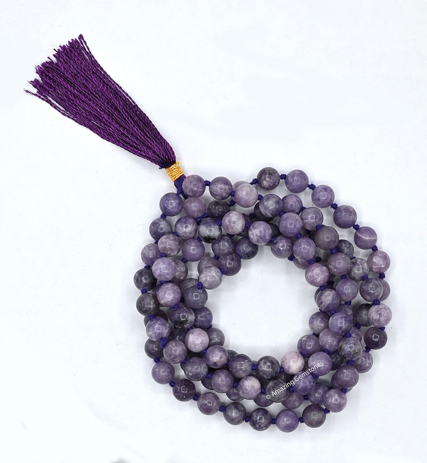 Amazing Gemstone 108 Beads Handmade Mala (Knotted, Rudraksha) - Colors B
