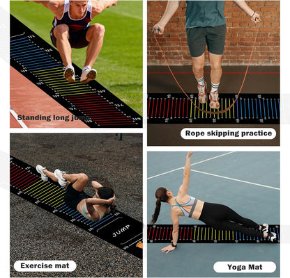 Long Standing Jump Mat Non-Slip Broad Measurement Jumping Rope Pad Foldable Yoga Mat for Gym, Outdoor Exercise, Home Workout