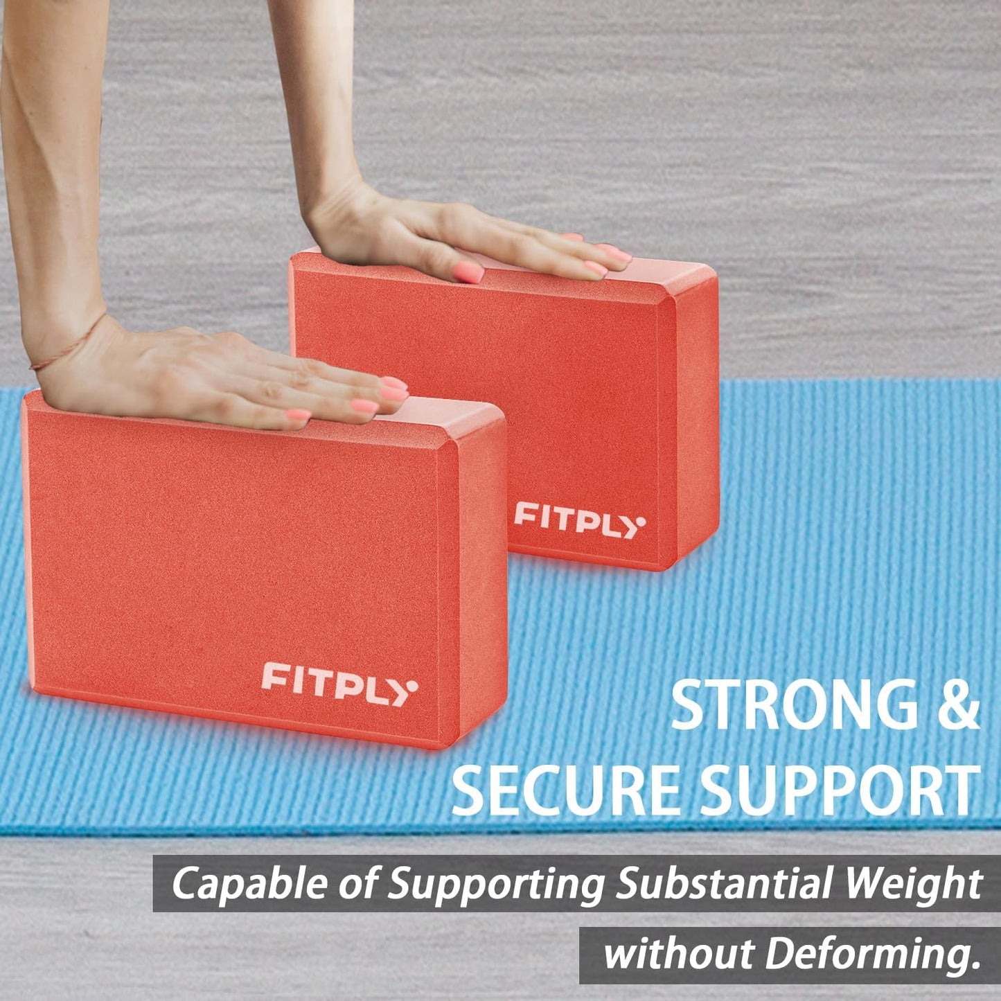 Yoga Blocks 2 Pack - Non-Slip Yoga Brick & Foam Blocks Yoga Set, High-Density Pilates Block for Stretching, Meditation, and Exercise Blocks Foam, Ideal for Deep Poses