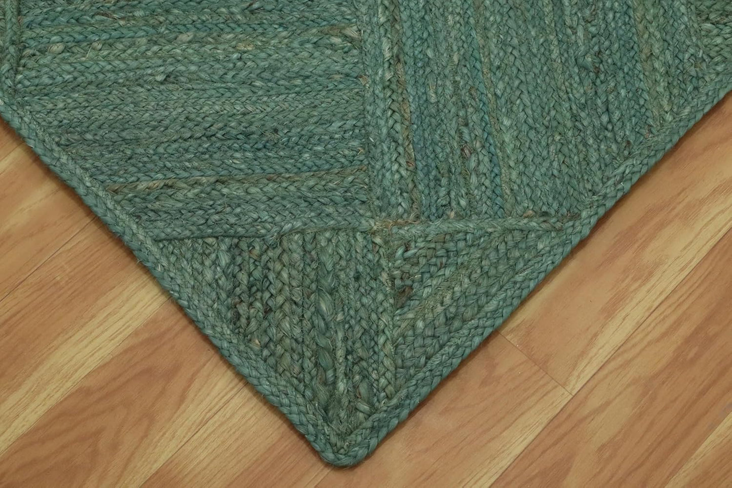 Hand Braided Jute 4 Ft Square Kilim Rug Flatweave Pink Geometric Pattern Jute Sisal Rug, Thick 0.27 Inch Indoor Outdoor Carpet for Kitchen, Bedside, Yoga Mat - Colors C