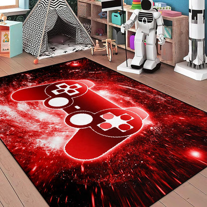 Video Game Rug - Gaming Themed Rug Gamepad Controller Area Rugs for Bedroom Gaming Carpet for Boys Game Carpet for Playrooms Bedroom Doormat Yoga Mats