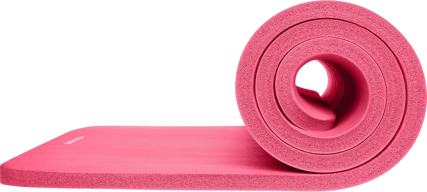 Retrospec Solana Yoga Mat 1" Thick w/Nylon Strap for Men & Women - Non Slip Exercise Mat for Home Yoga, Pilates, Stretching, Floor & Fitness Workouts