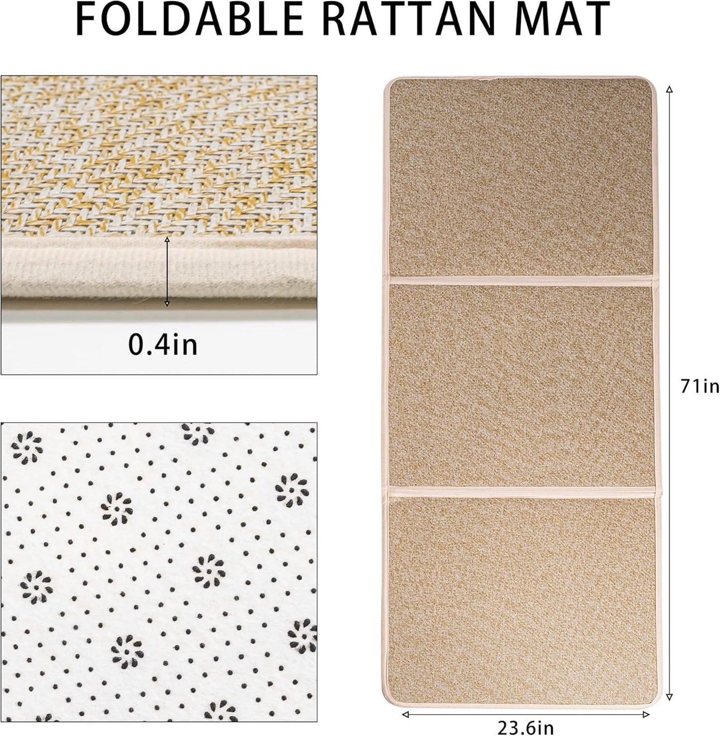 Japanese Tatami Mat Foldable Floor Mats Non-Slip Futon Mattress Sleeping Mat Summer Yoga Mat Indoor Outdoor Runner Rug Area Rug for Bedroom Living Room,Green