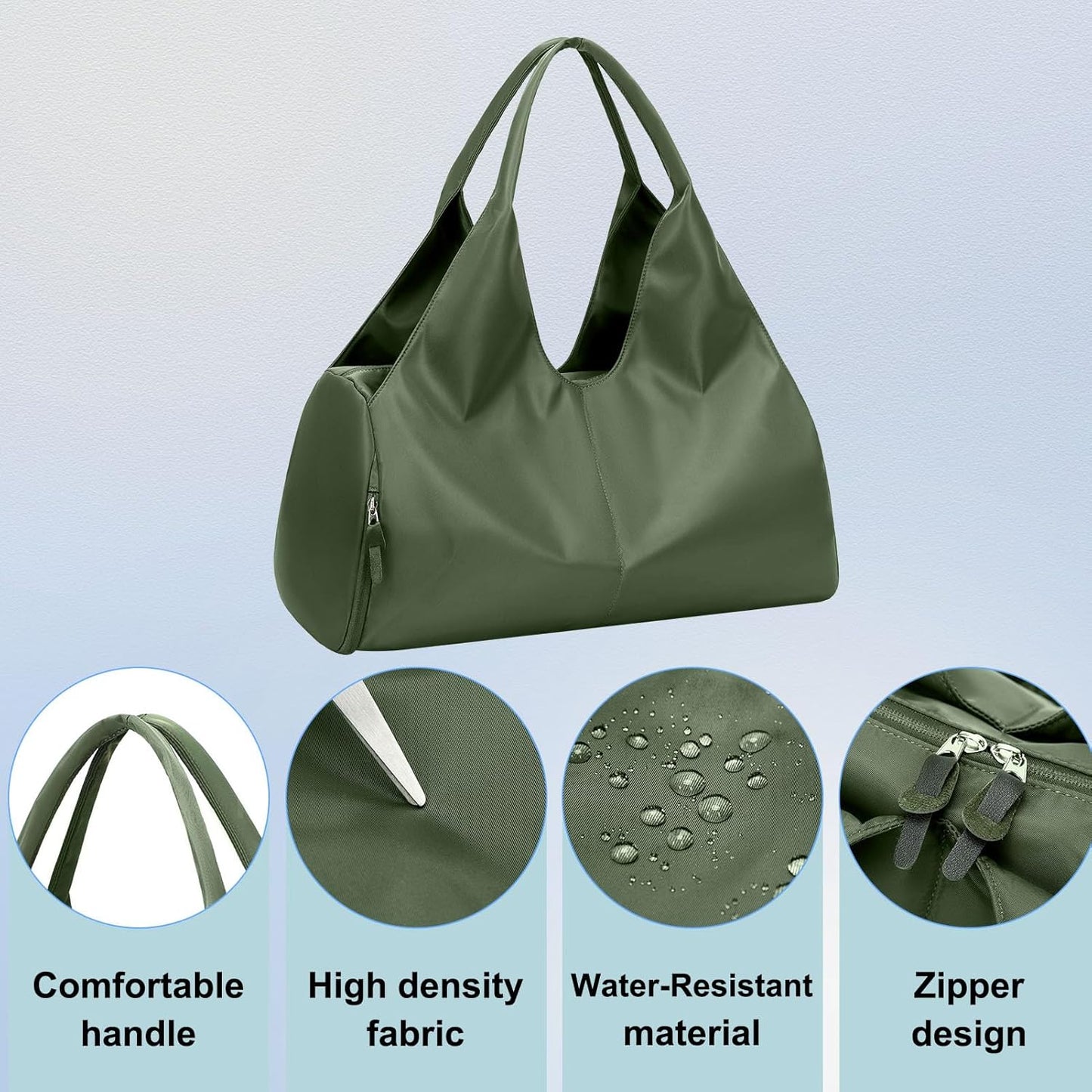 forestfish Yoga Gym Bag for Women with Shoes Compartment & Wet Dry Storage Pockets Lightweight Duffel Bag, Beige