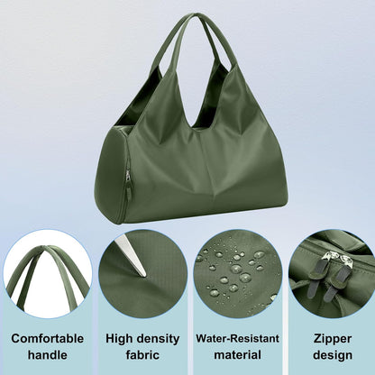 forestfish Yoga Gym Bag for Women with Shoes Compartment & Wet Dry Storage Pockets Lightweight Duffel Bag, Beige