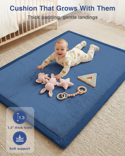 Large Thick Baby Play Mat for Floor,Padded Foam 59x79 Playpen Mat,Soft Support&Plush Feel Nursery Kids Rug,Non Slip for Toddler,Infants,Kids Playroom,Yoga,Baby Crawling,Tummy Time (Light Grey)
