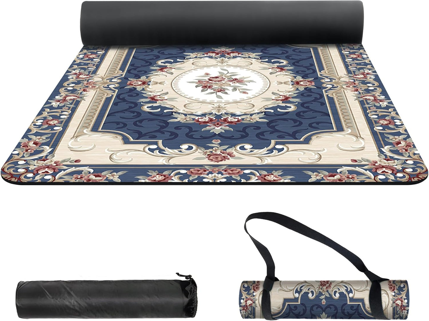 nuveti Yoga Mat Print Extra Thick TPE Non Slip Fitness Exercise Mat with Carrying Bag,72"x24" Extra Thick 6MM Exercise & Workout Mat for Yoga, Pilates Fitness and Floor Exercises - Colors A