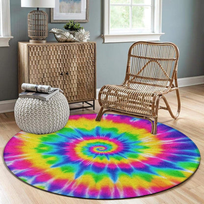 Soft Round Yoga Carpet, Office Chair Decor Round Mat for Carpet and Hardwood Floors Purple Butterfly