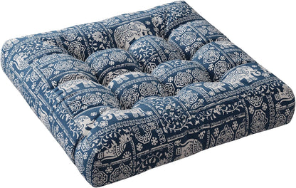 Codi Boho Floor Pillow, Large Meditation Cushion for Adults, Square Pillows Seating for Yoga Living Room Tatami Sitting Home Decor, Memory Foam Added, 22x22 Inch, Multi Patchwork