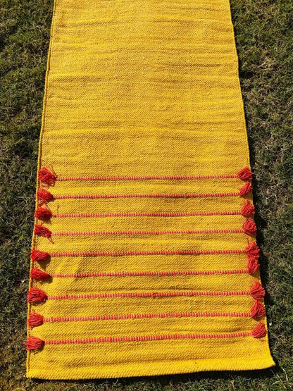 Payal Rugs Cotton Yoga Mat - Eco-Friendly Hand-Woven Rug - Non Slip & Thick (24”x72”x5mm) for Yoga Everyday Fitness at Home - Comfortable Extra-Long