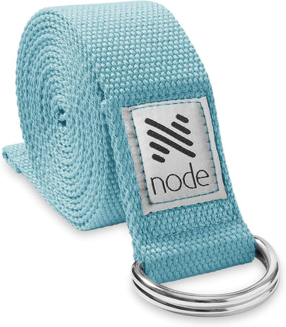 7-1/2' Yoga Strap for Stretching, Woven Cotton Blend Yoga Strap with Adjustable D-Ring Buckle for Exercise, Therapy and Fitness