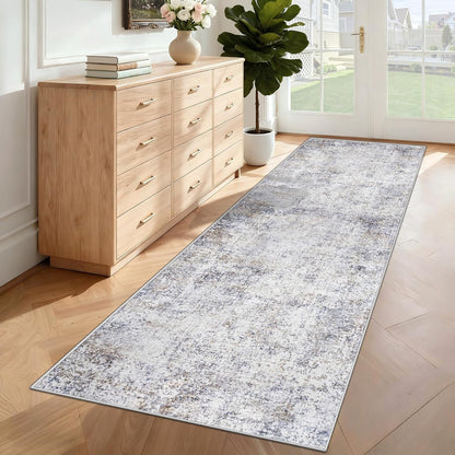 XLUEZ 8x10 Area Rugs for Living Room, Washable Modern Abstract Large Area Rug Neutral Soft Non Slip Kids Rug Stain Resistant Indoor Carpet for Bedroom Nursery Dining Children's Room(Blue, 8'x10')