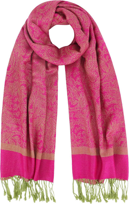 vimate Silky Paisley Pashmina Shawl Scarf-Women's Soft Double-side Jacquard Pashminas Wrap for Evening Dress Travel Shawl