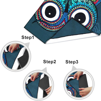 Yoga Mat Towel with Corner Pockets - Microfiber Yoga Towels for Hot Yoga Non Slip Moisture Wicking Sweat Absorbent, Tree of Life Yoga Towel Easy for Travel, Use in Hot Yoga,Bikram,Pilates and Fitness