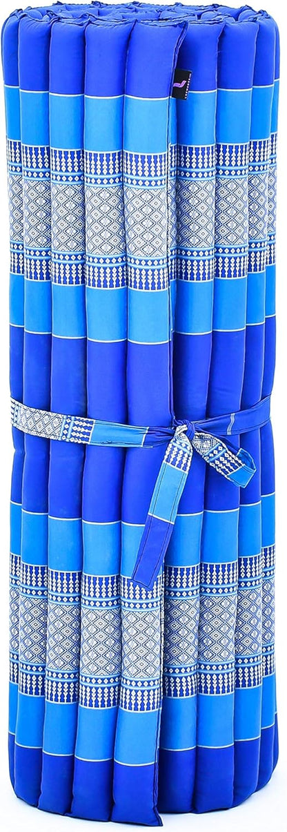 Leewadee - Kapok Roll Mat – Handcrafted Folding Sleep & Relaxation Mattress from Thailand, Ideal as Guest Bed, Camping Mat, Yoga Mat or Traditional Futon, 75 x 39 inches, Anthracite