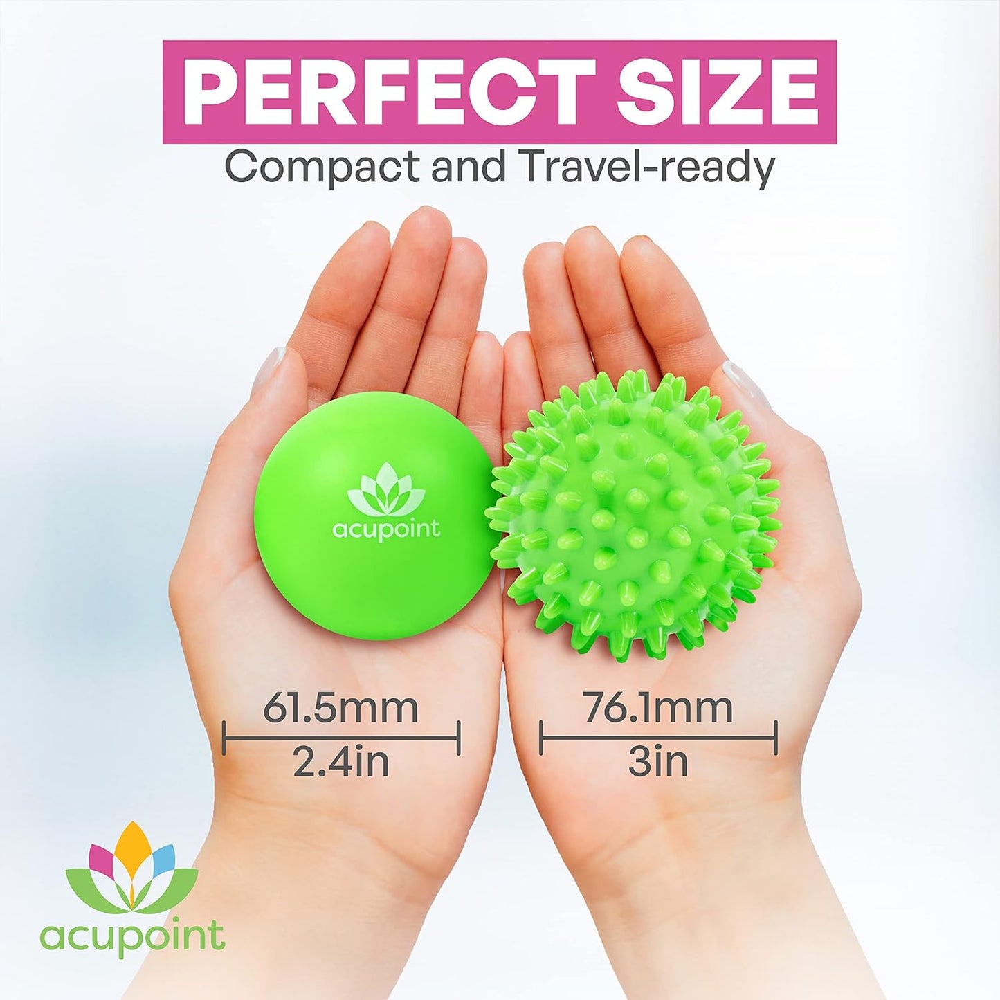 Acupoint Physical Massage Therapy Ball Set - Ideal for Yoga, Deep Tissue Massage, Trigger Point Therapy and Myofascial Release Physical Therapy Equipment