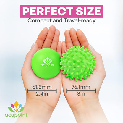 Acupoint Physical Massage Therapy Ball Set - Ideal for Yoga, Deep Tissue Massage, Trigger Point Therapy and Myofascial Release Physical Therapy Equipment