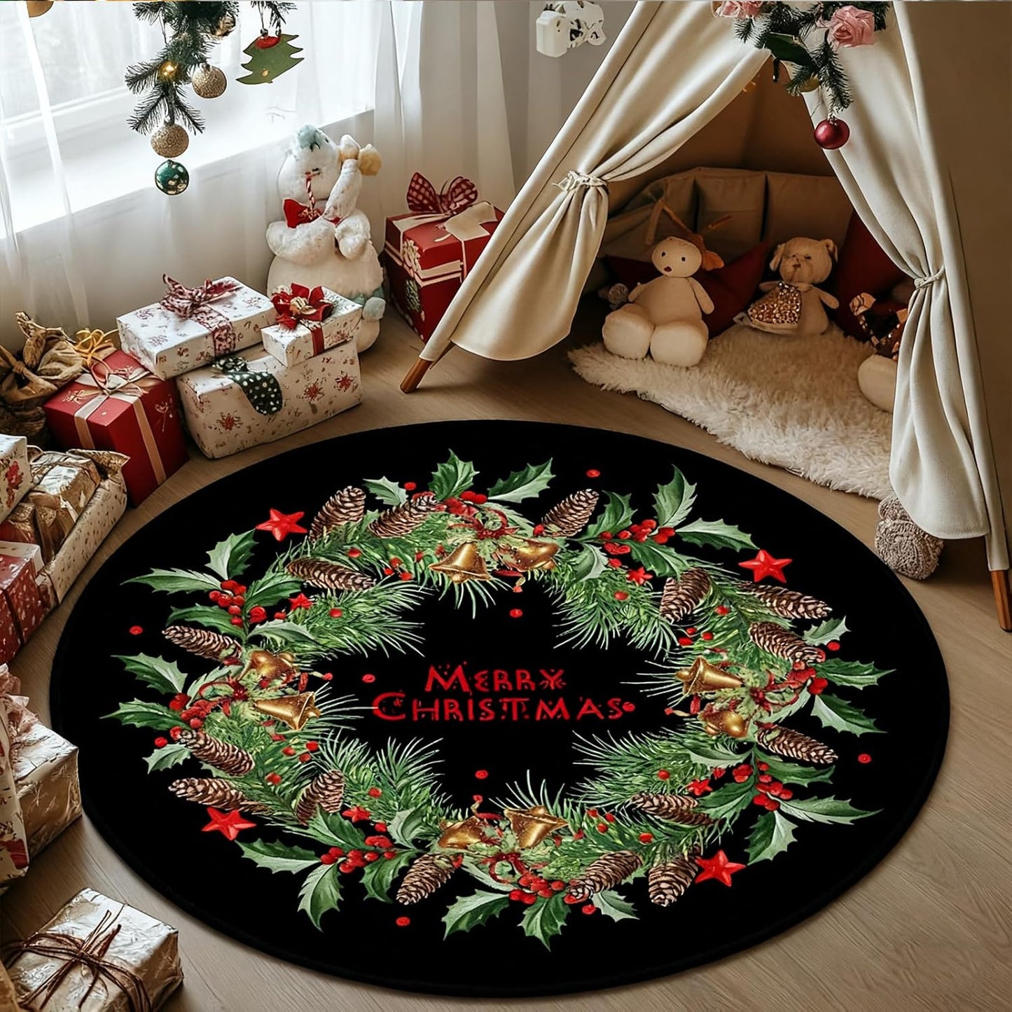 keepcute Gaming Round Area Rugs Non Slip Round Rugs Carpet Yoga Mat for Entryway Living Room Bedroom Home Decor 3ft
