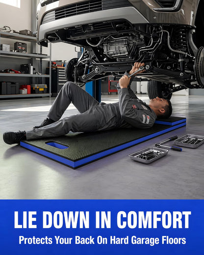 Foldable EVA Utility Mat with Handle, Heavy Duty Mechanic Mat for Kneeling, Workouts, Garages, Gardening, Camping, Picnics, Outdoor Adventures and Home Gyms, Red