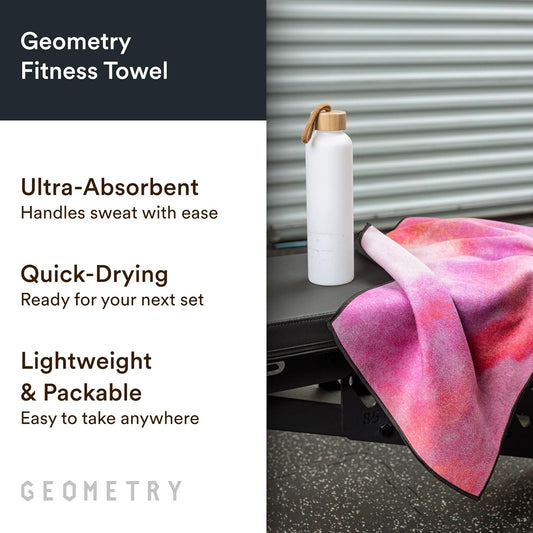 GEOMETRY Gym Towel for Working Out - Compact & Quick Dry, Super Absorbent Microfiber Sweat Towel - Premium Microfiber for Gym - Zig, 16" x 30", 1 Piece