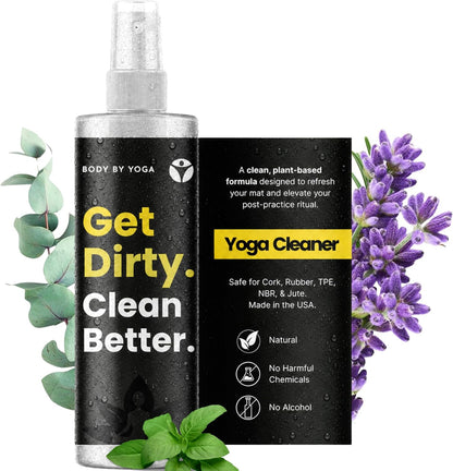 Yoga Mat Cleaner Spray – Spa-Like Scent | Eco-Friendly Formula | Neutralizes Sweat & Odor | Helps Protect Your Mat | 8 oz | Plant-Based, Made in USA | Body By Yoga
