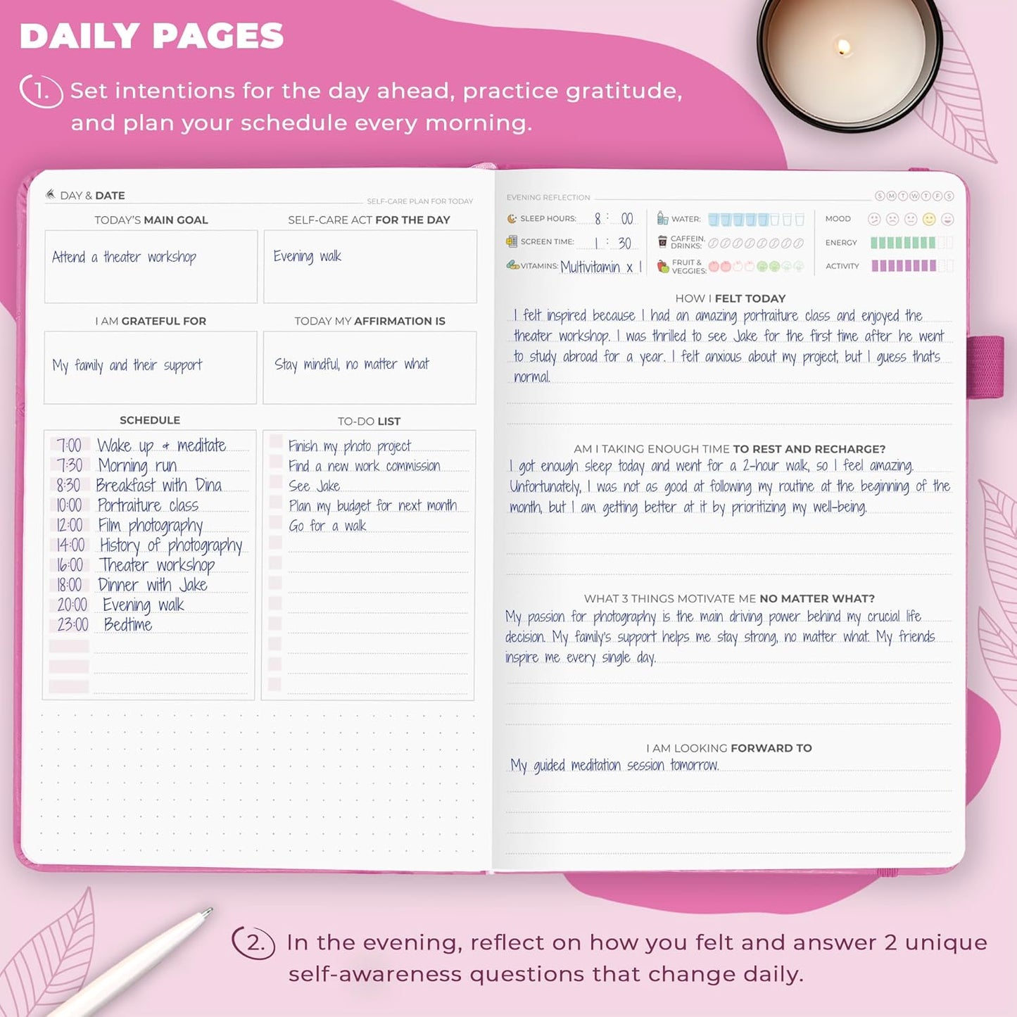 Clever Fox Self-Care Journal – Daily Reflection Notebook – Mental Health & Personal Development Planner, Meditation & Mood Log, A5 (Turquoise)