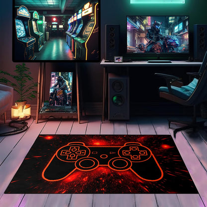 Game Controller Rugs for Bedroom Boys Living Room Gamer Gamepad Red Carpets Floor Mat Player Indoor Mats Gaming Art Design Home Decor Crystal Doormat Yoga Mats 3'x5'