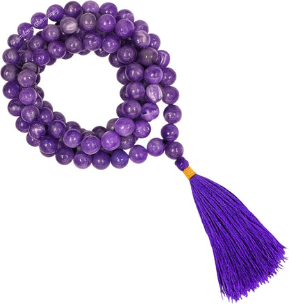Amazing Gemstone 108 Beads Handmade Mala (Knotted, Rudraksha) - Colors A