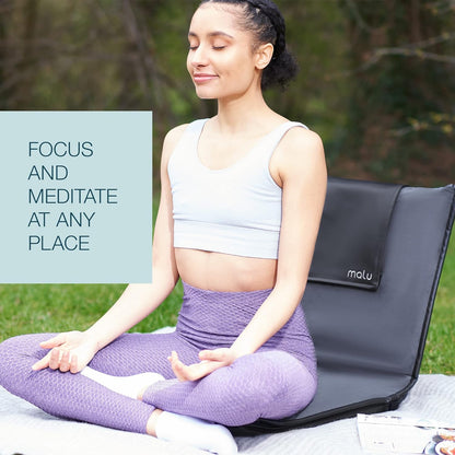 malu Extra Large Padded Floor Chair w/Back Support - Japanese Chair Meditation Cushion, Comfortable Folding Backrest, Removable Easy Wash Cover