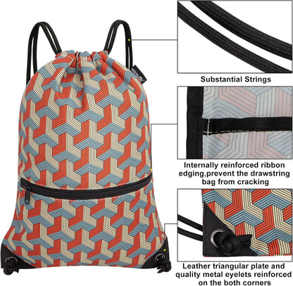 HOLYLUCK Drawstring Backpack Bag Sport Gym Sackpack - Colors B