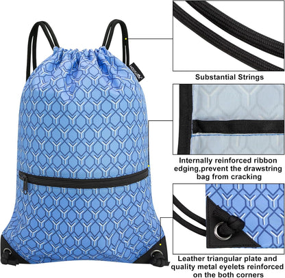 HOLYLUCK Drawstring Backpack Bag Sport Gym Sackpack - Colors B