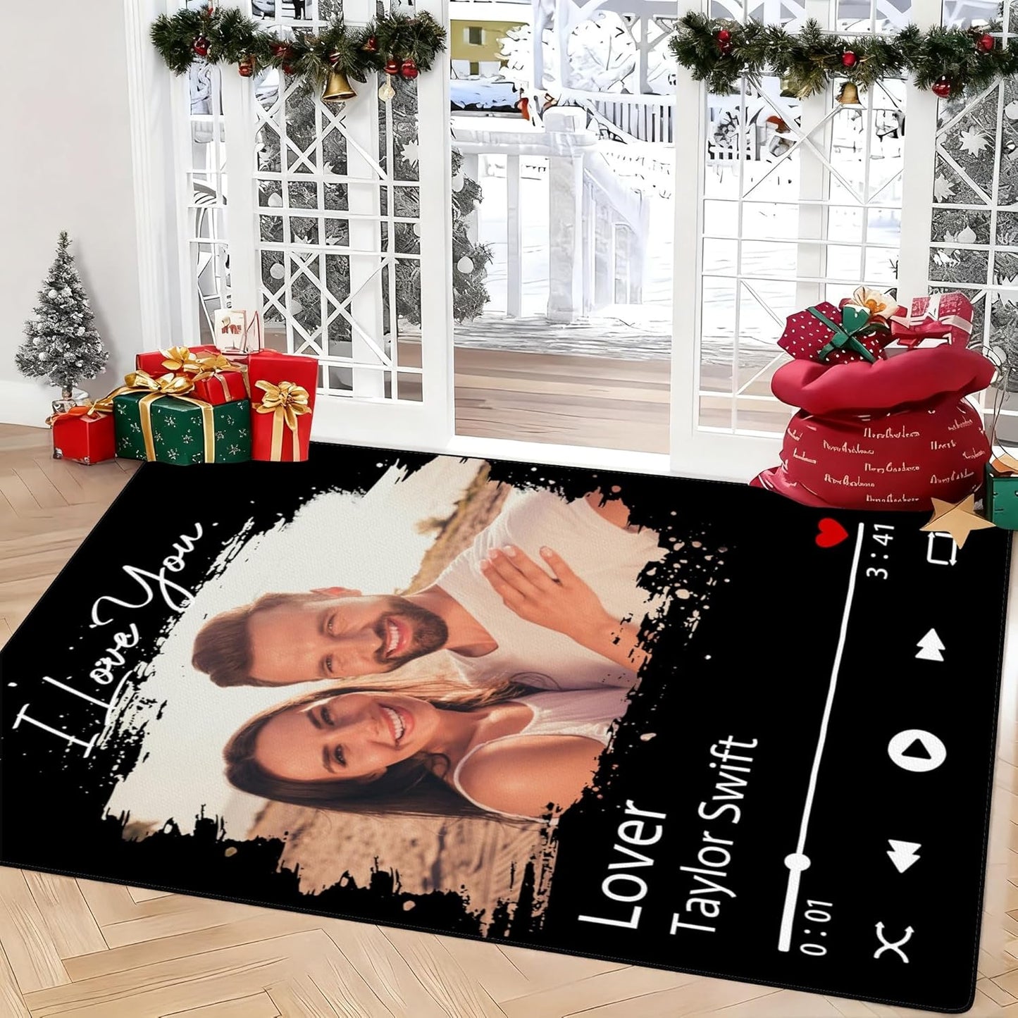 Personalized Family Name Initials Monogram Pink Rug, Shining Butterfly Printed Carpets for Girls Kids Butterfly Theme Living Room Indoor Bedroom Decor 5'×7' Soft Polyester Yoga Mat