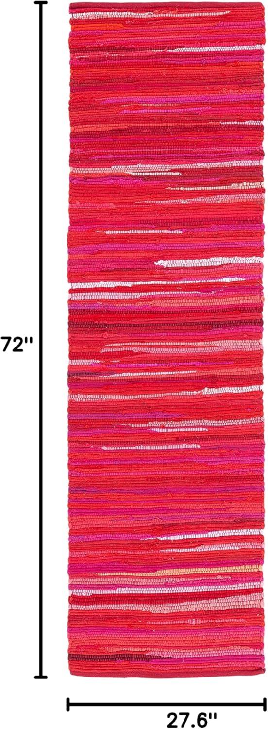 SAFAVIEH Area Rug 3x5 - Rag Rug Collection - Blue & Multi, Handmade Cotton, Boho Stripe Pattern, Ideal for Entryway, Living Room, Bedroom, Dining Space (RAR130B)