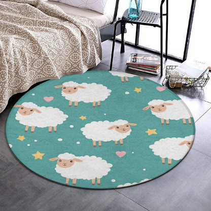Large Home Decor Mat, Soft Round Yoga Carpet, Non Slip Machine Washable Home Office Circle Rug Gothic Witchy Sun Moon Mushroom Moth