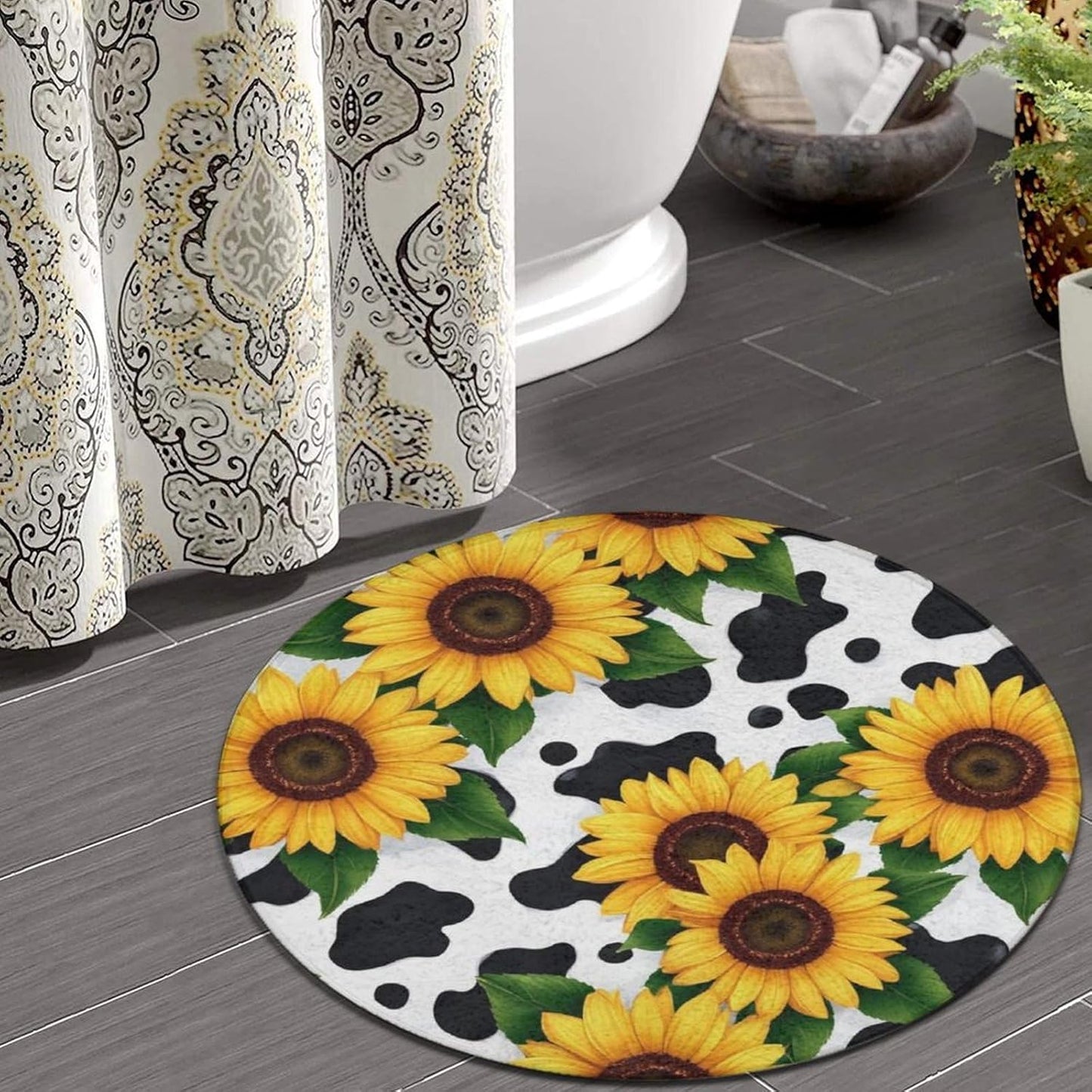 Room Sofa Yoga Soft Round Carpet, Home Decor Non Slip Kitchen Office Circle Rug, Machine Washable Modern Round Area Rug Beach Turtles, 60inch