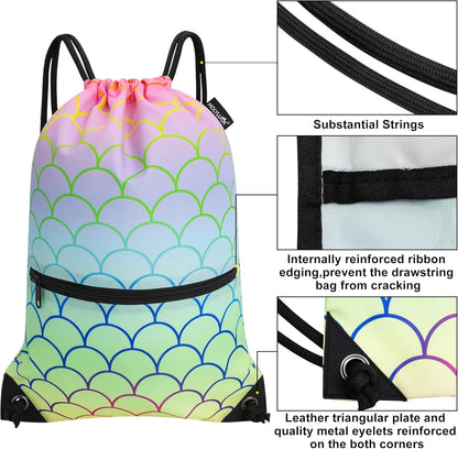 HOLYLUCK Drawstring Backpack Bag Sport Gym Sackpack - Colors A