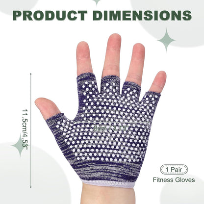 Yoga Gloves, Non Slip Fingerless Pilates Gloves Breathable Exercise Workout Mittens