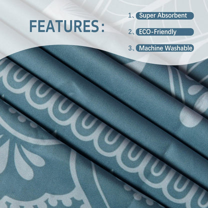 Hot Yoga Mat Towel with Corner Pockets Yoga Towels for Hot Yoga Non Slip with Travel Bag Sweat Absorbent Yoga Blankets Mat Cover for Workout Gym 70"x26" (Mountain-01, 70x26)