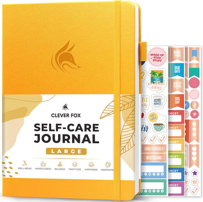 Clever Fox Self-Care Journal – Daily Reflection Notebook – Mental Health & Personal Development Planner, Meditation & Mood Log, A5 (Turquoise)